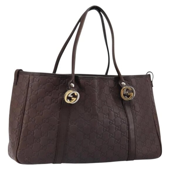 GUCCI GG Canvas Guccissima Miss GG Tote Bag Brown Gold 232957 Auth ep11705